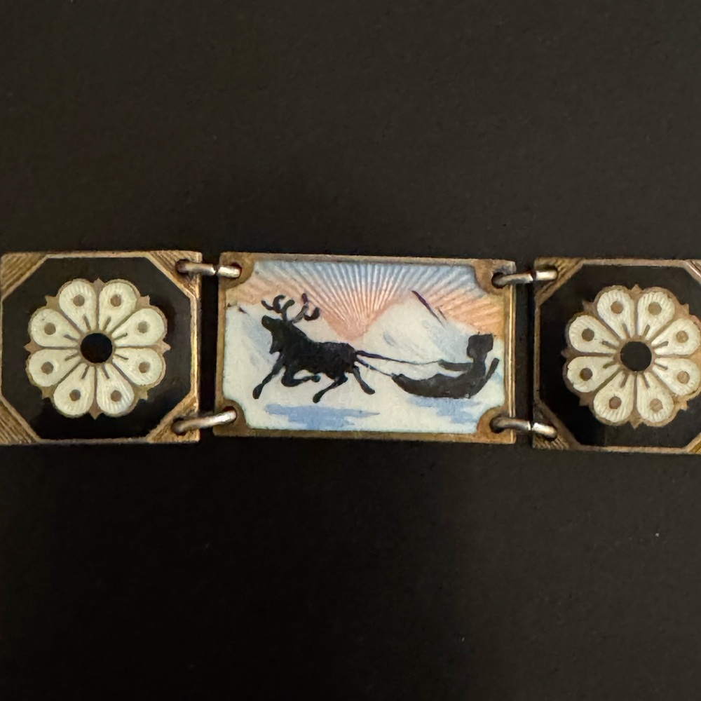 Vintage David Andersen Arctic Scenes Enamel Bracelet